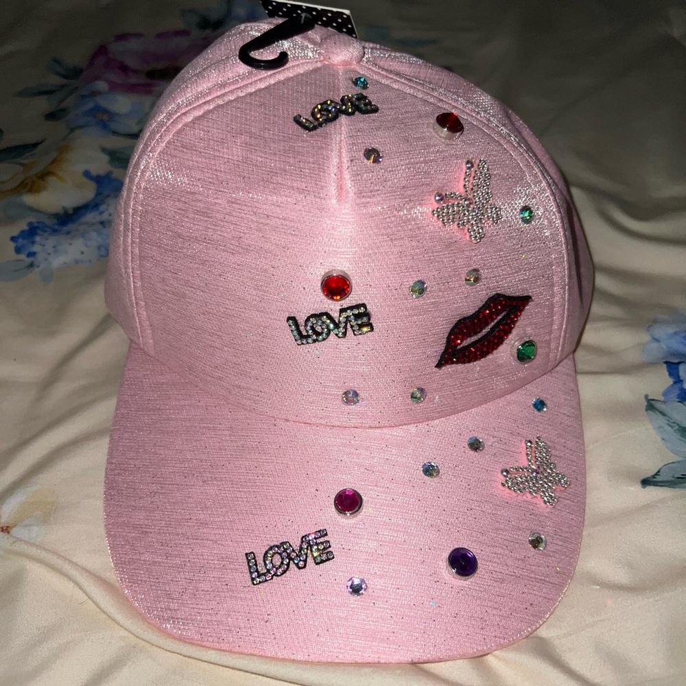 rhinestone “LOVE” pink hat